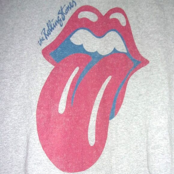 Old Navy Womens The Rolling Stones Logo Graphic T-Shirt Gray Sz. XL - Picture 2 of 6